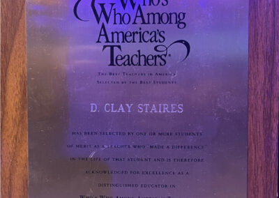 Clay Staires Teacher Award
